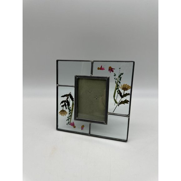 Vintage Boho Glass Pressed Dried Flower Picture Frame - Picture 1 of 8